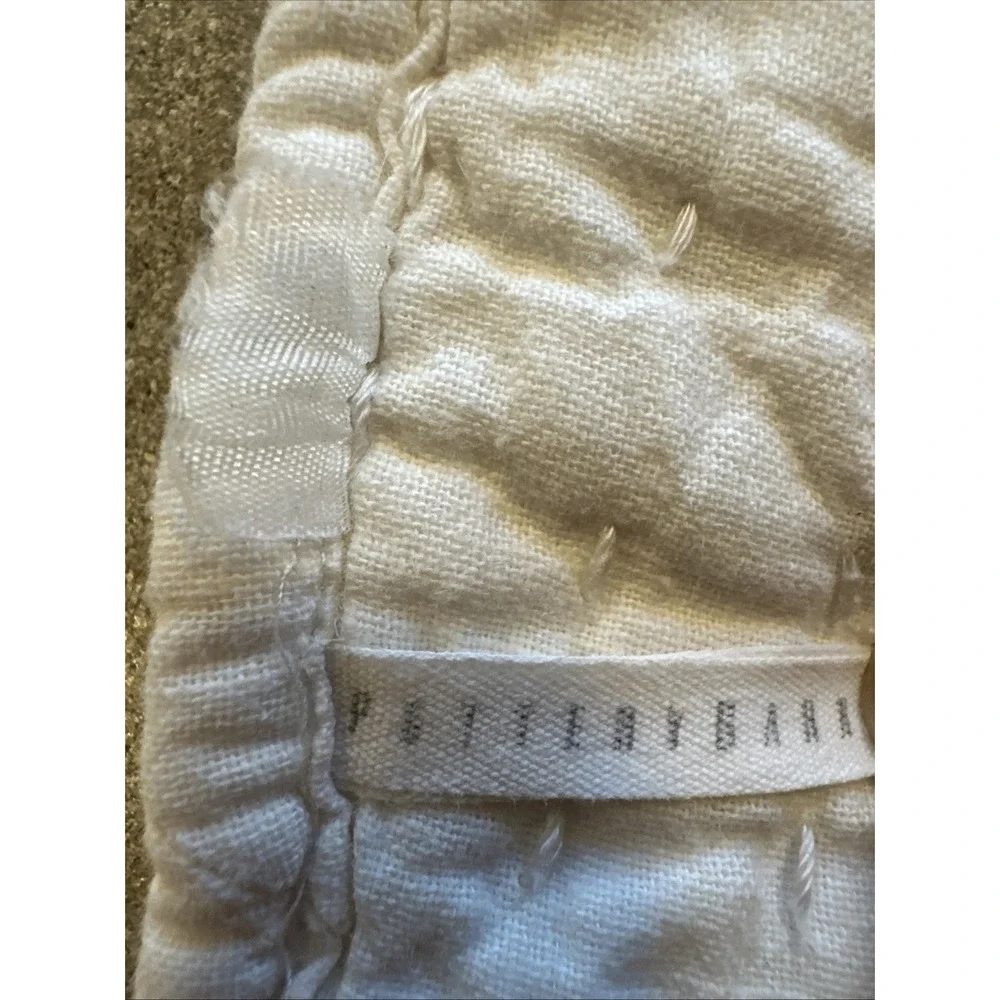 Pottery Barn Pick-Stitch Handcrafted Cotton Linen Quilt King Bed Cover Sz100'x88